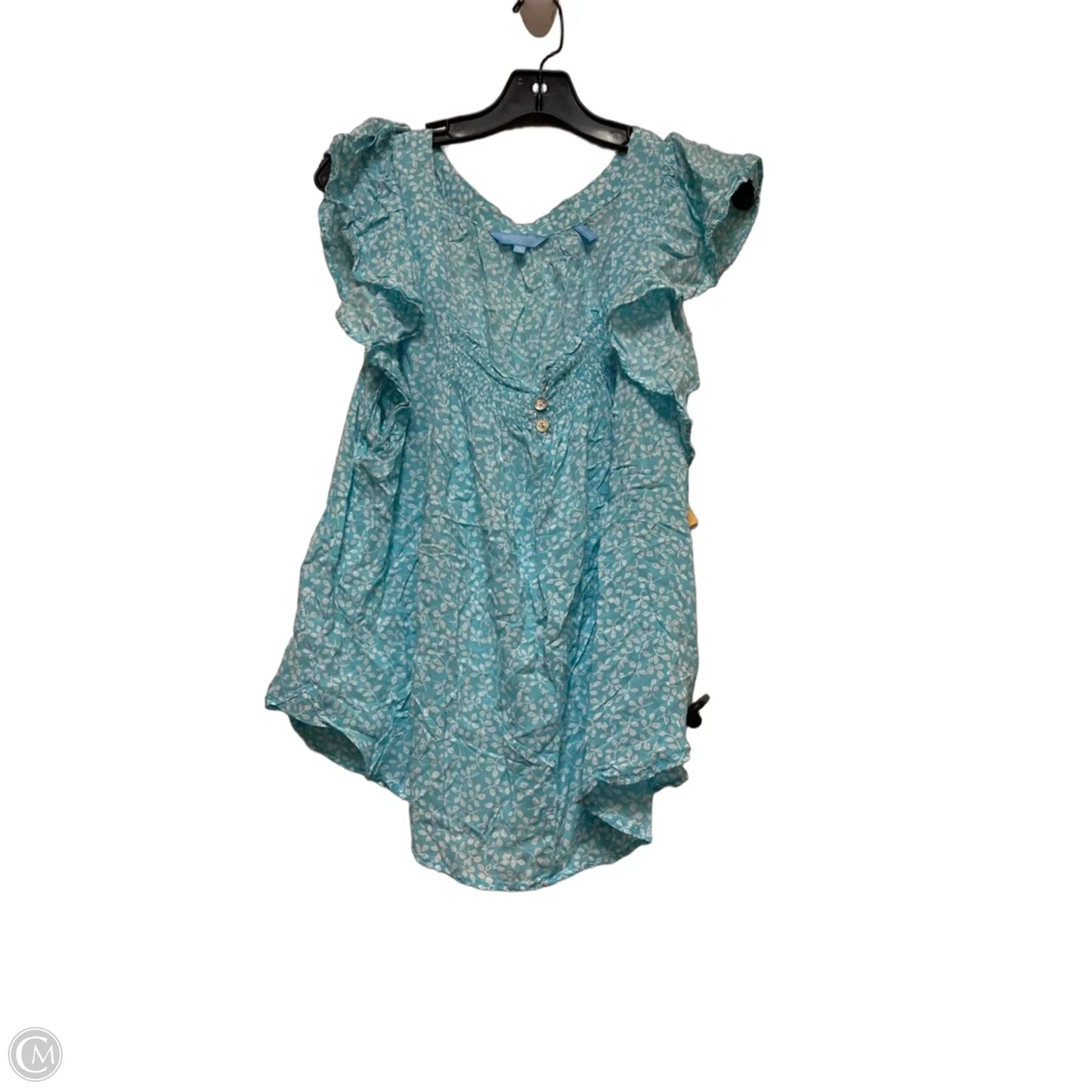 Top Short Sleeve By Draper James Rsvp In Blue & White, Size: Xl