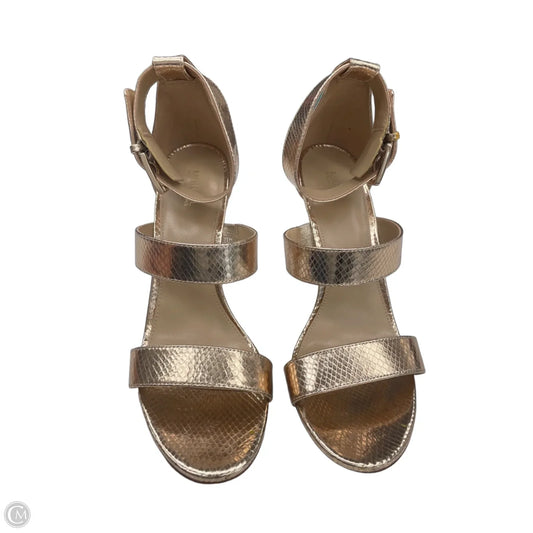 Sandals Heels Stiletto By Michael By Michael Kors In Gold, Size: 10