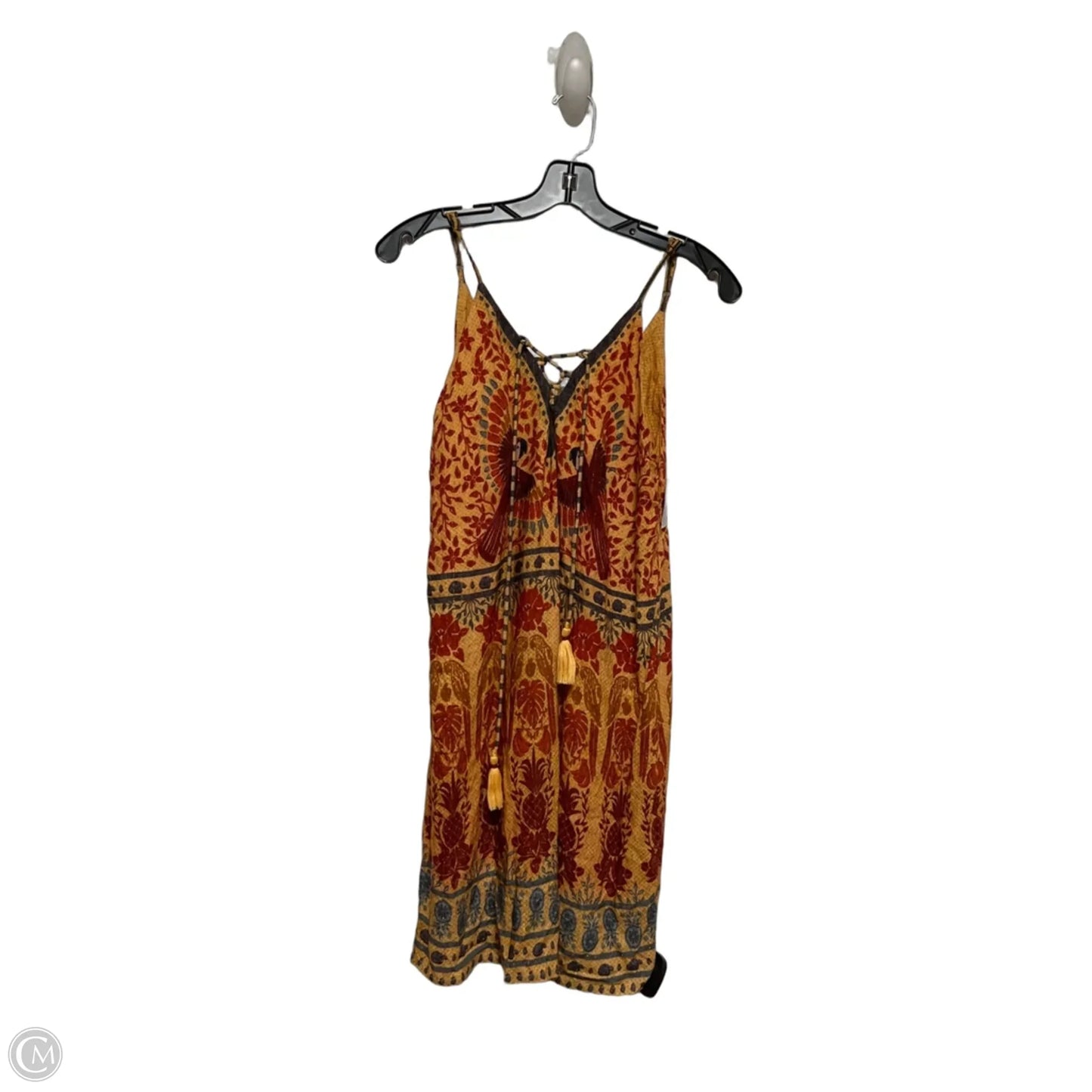 Dress Casual Short By Farm Rio In Orange & Red, Size: M