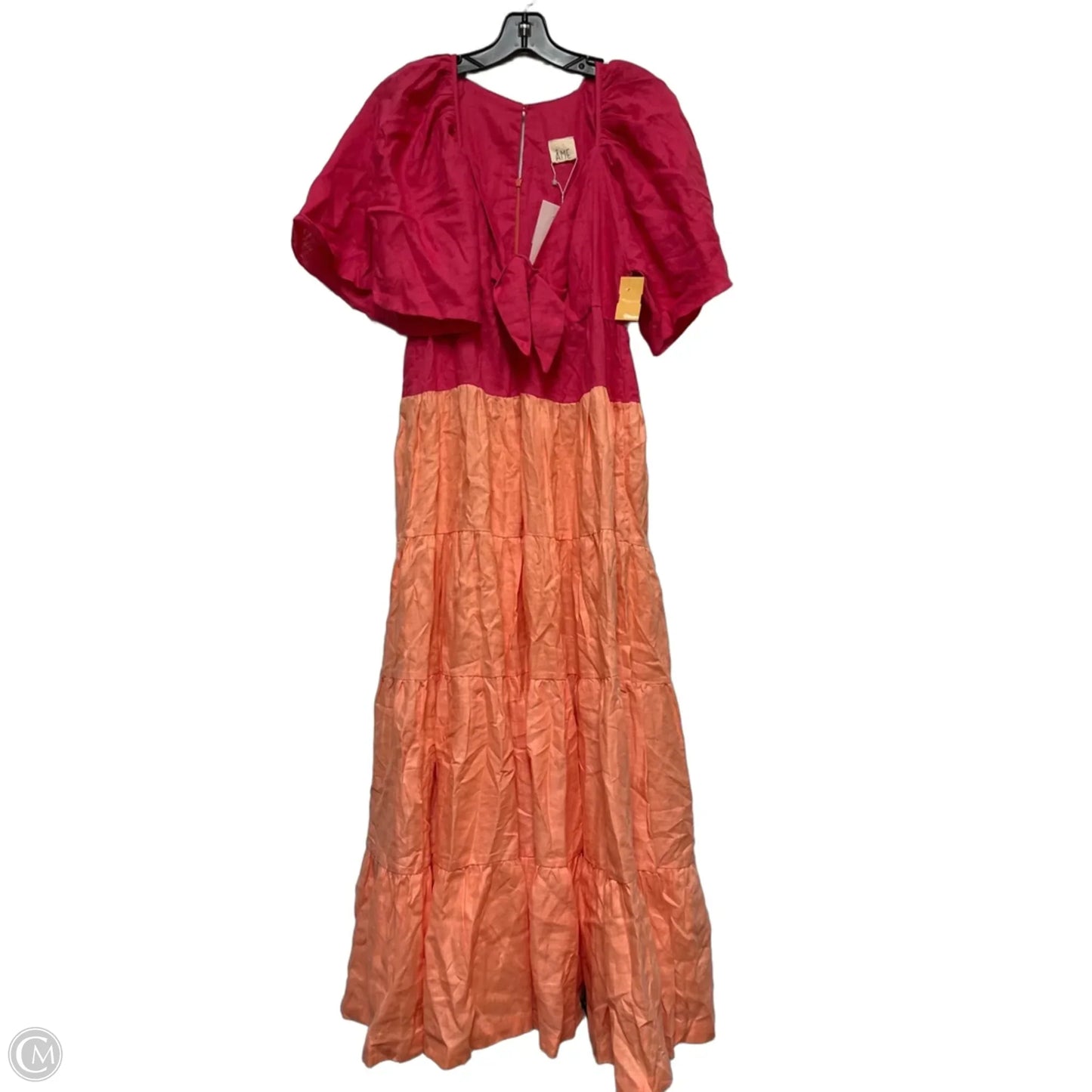 Dress Casual Midi By Clothes Mentor In Orange & Pink, Size: M