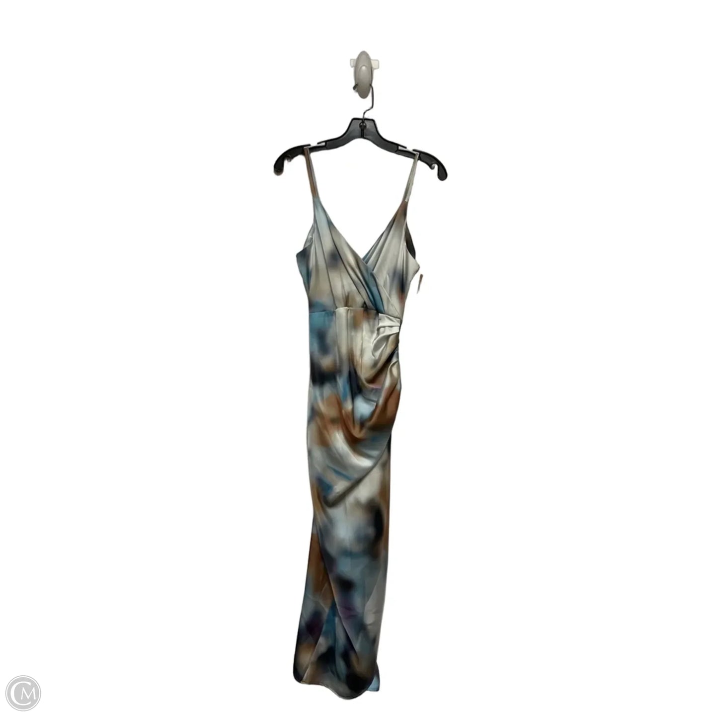 Dress Casual Midi By Zara In Blue & Gold, Size: S