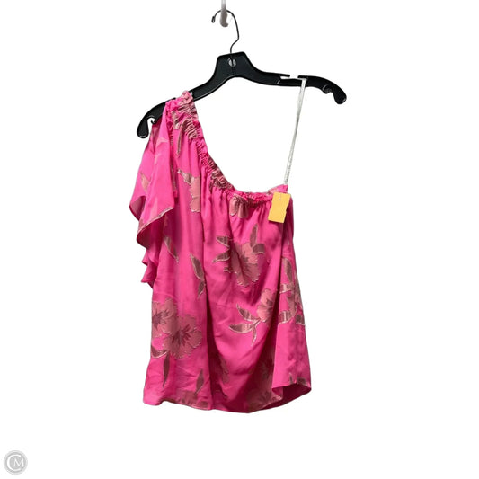 Top Short Sleeve Designer By Lilly Pulitzer In Gold & Pink, Size: S