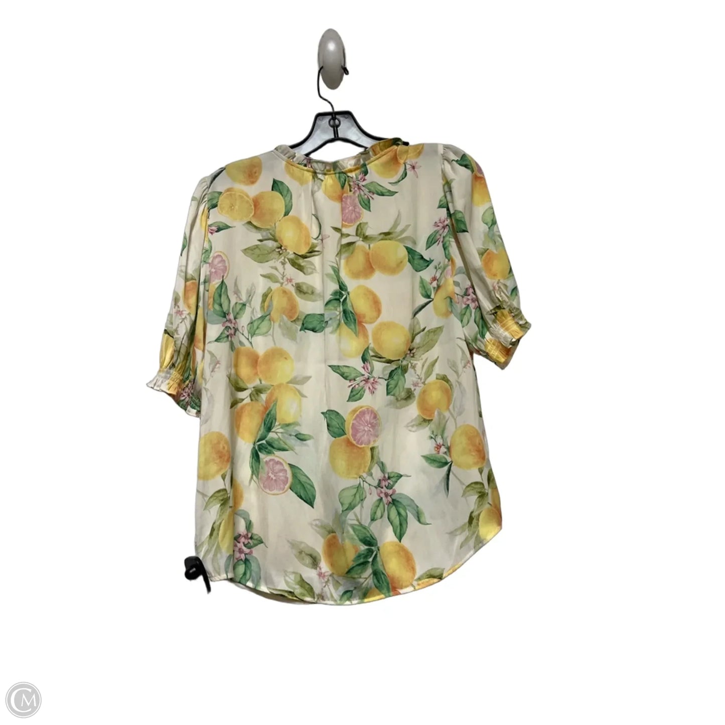 Top Short Sleeve By Joie In Cream & Yellow, Size: S