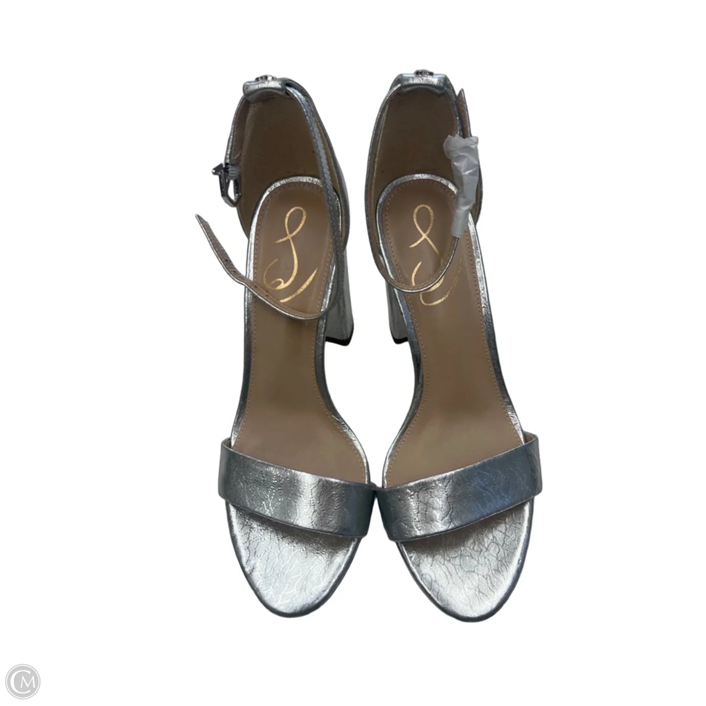 Sandals Heels Block By Sam Edelman In Silver, Size: 7.5