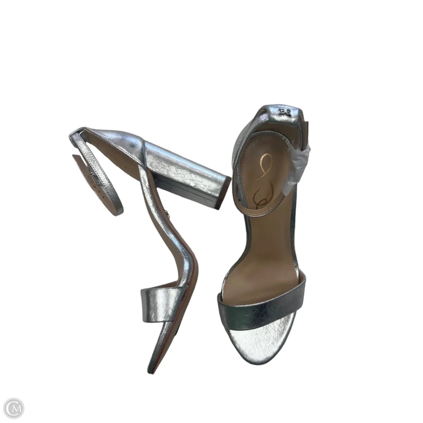 Sandals Heels Block By Sam Edelman In Silver, Size: 7.5