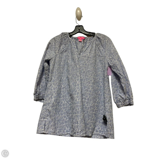 Top Long Sleeve Designer By Lilly Pulitzer In Blue & White, Size: Xs