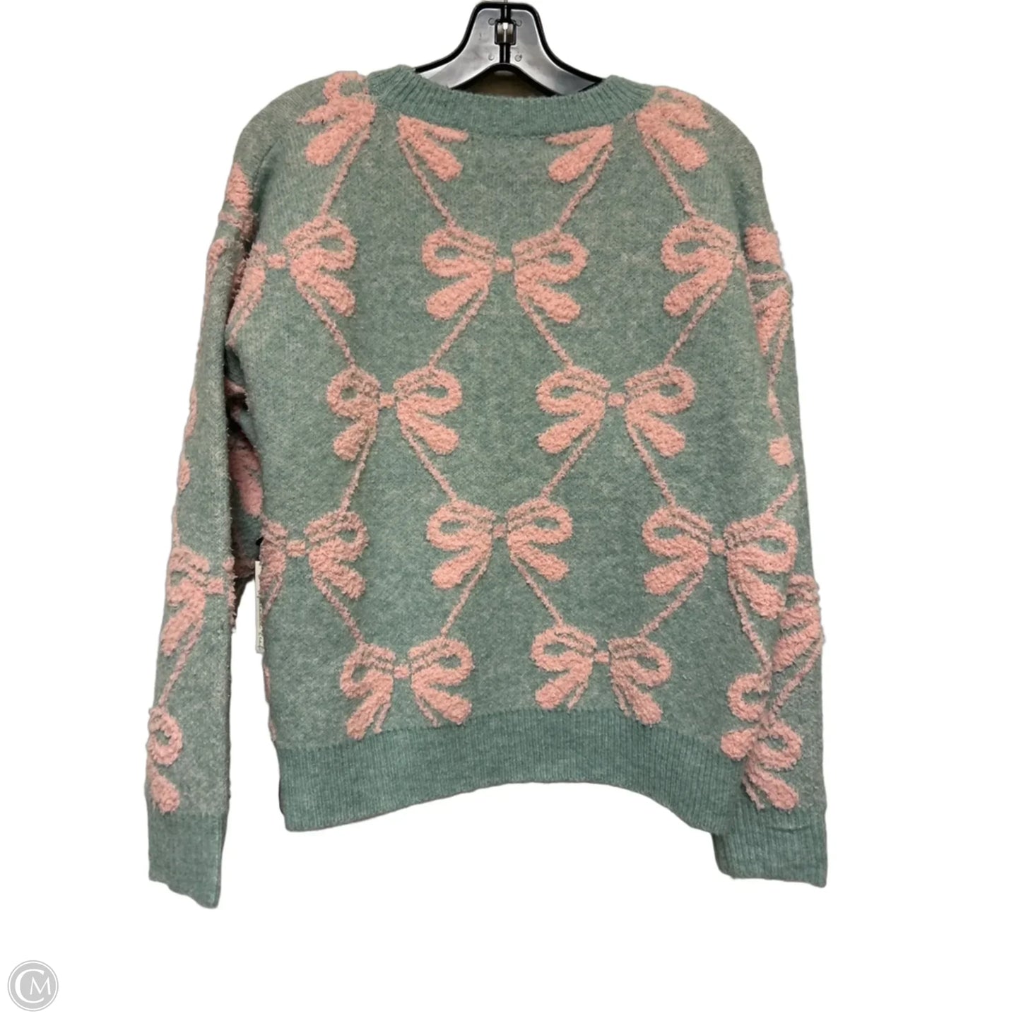 Sweater By Clothes Mentor In Green & Pink, Size: M