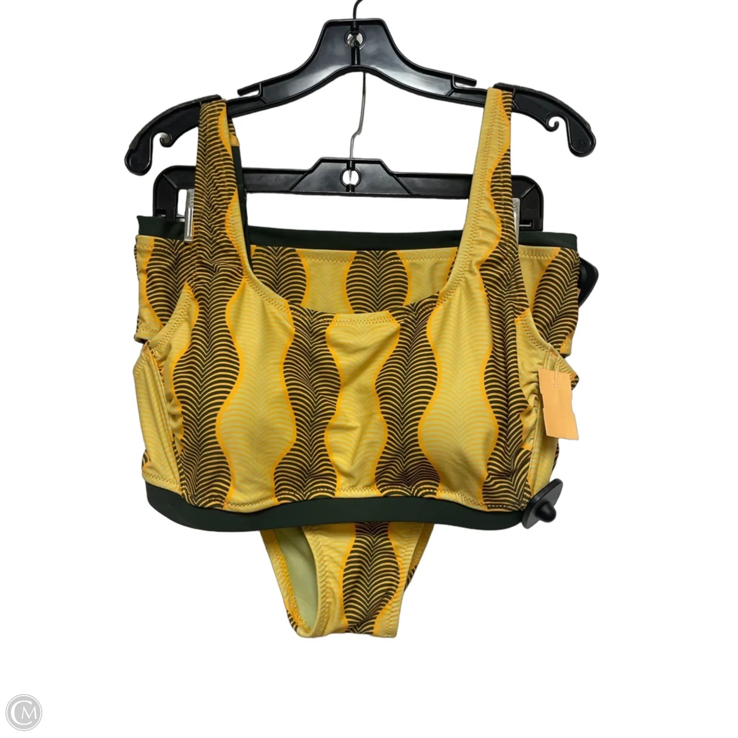 Swimsuit 2pc By Target In Green & Yellow, Size: 1x