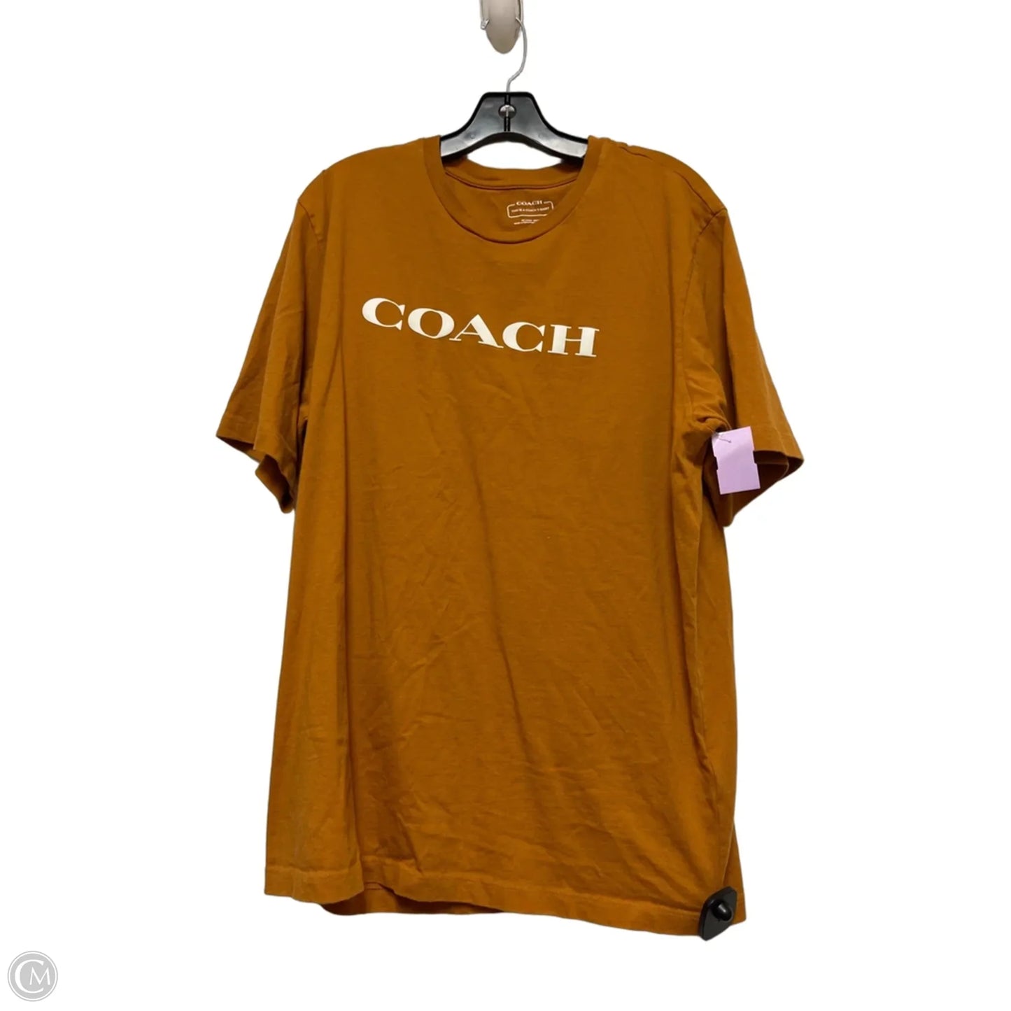 Top Short Sleeve Designer By Coach In Orange, Size: Xxl