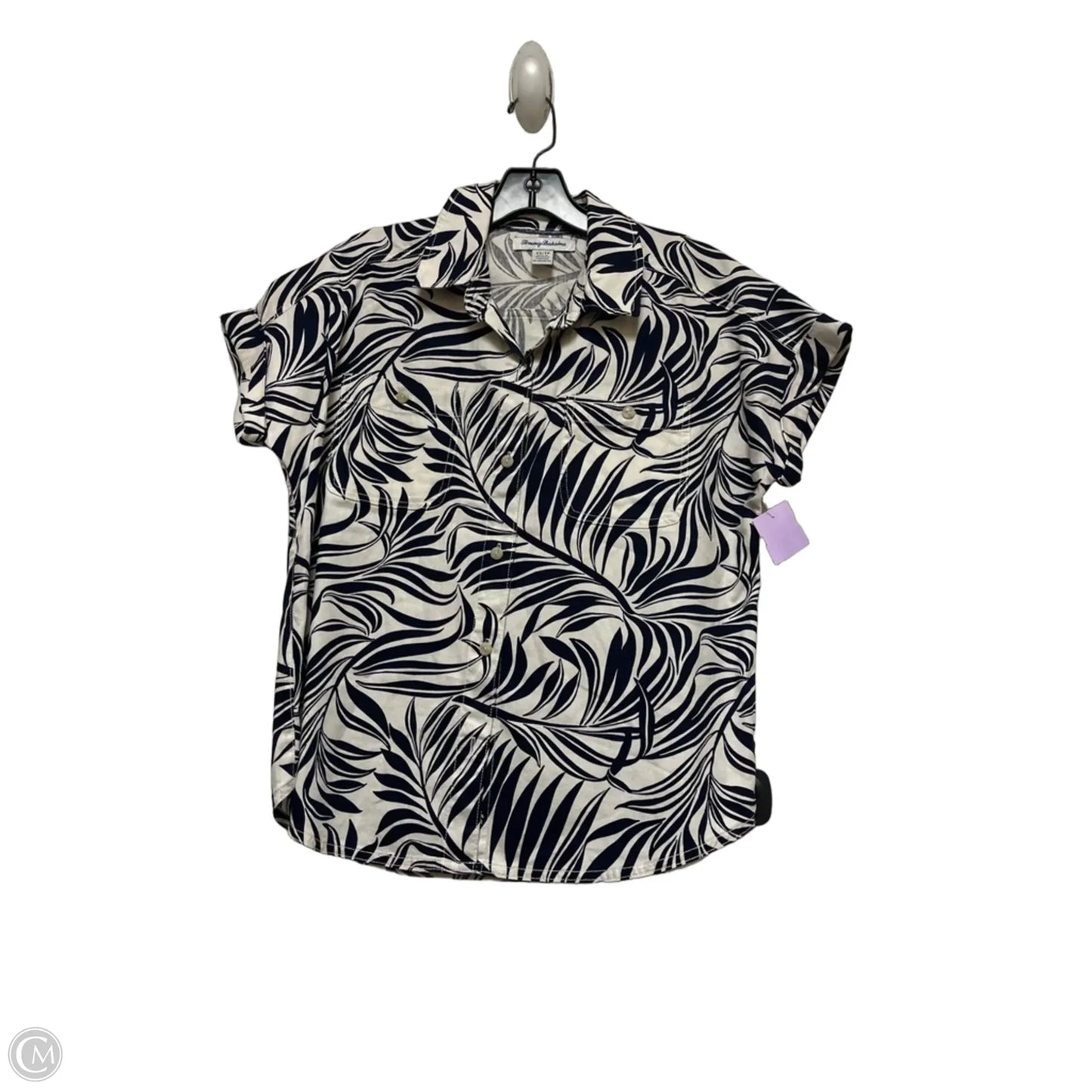 Top Short Sleeve By Tommy Bahama In Blue & Cream, Size: Xs