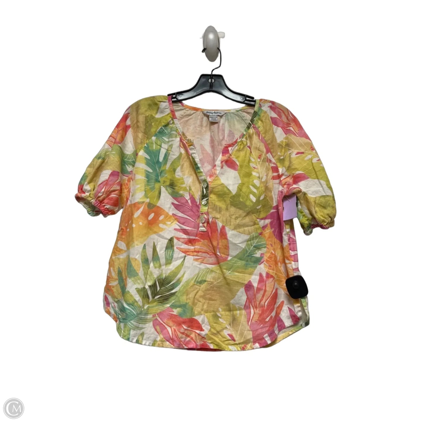 Top Short Sleeve By Tommy Bahama In Tropical Print, Size: Xxs
