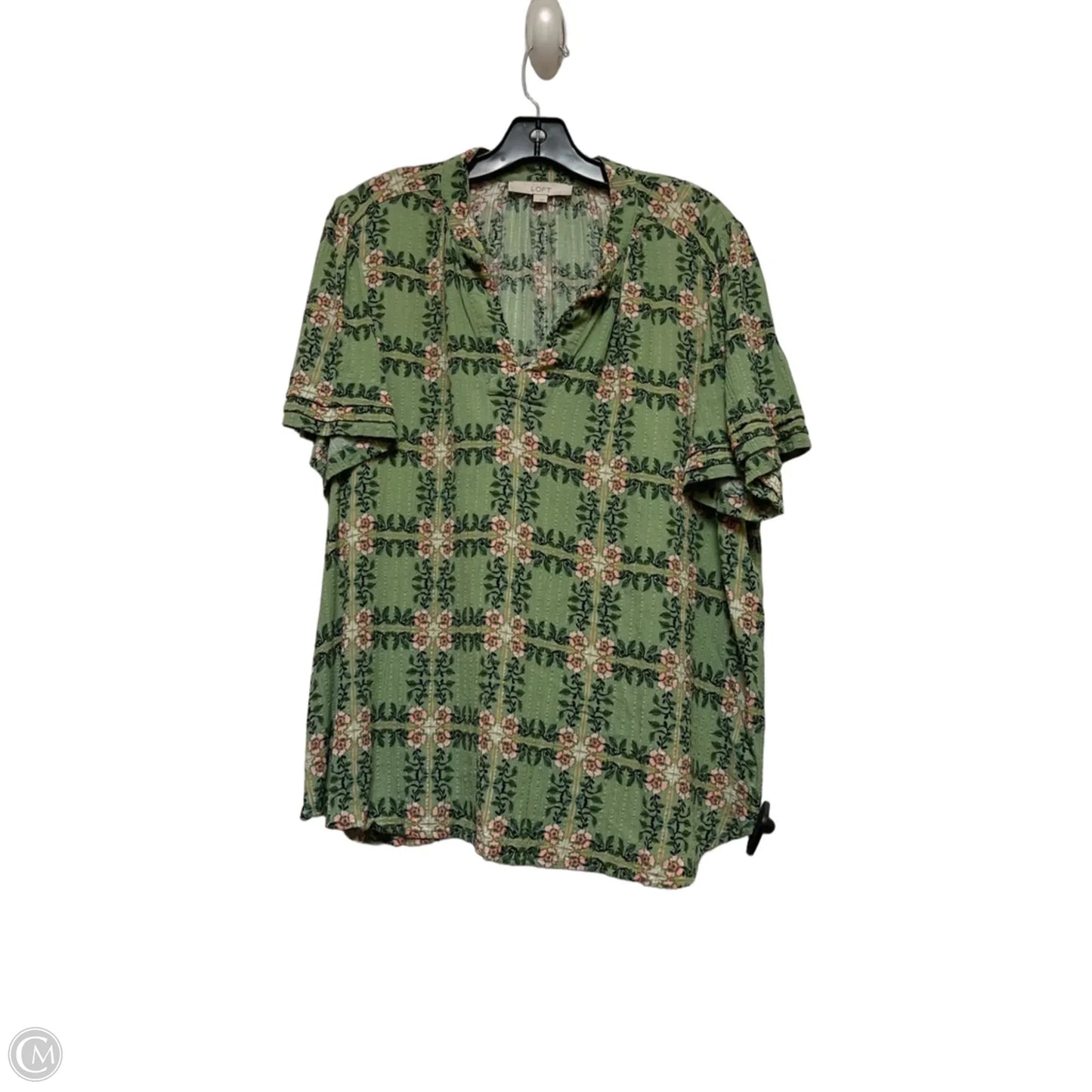 Top Short Sleeve By Loft In Green, Size: Xl