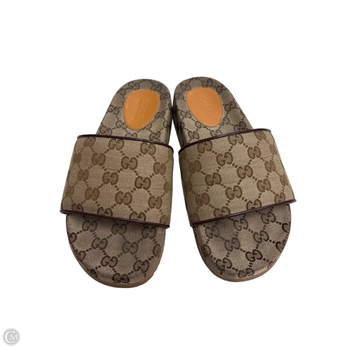 Sandals Luxury Designer By Gucci In Tan, Size: 6.5