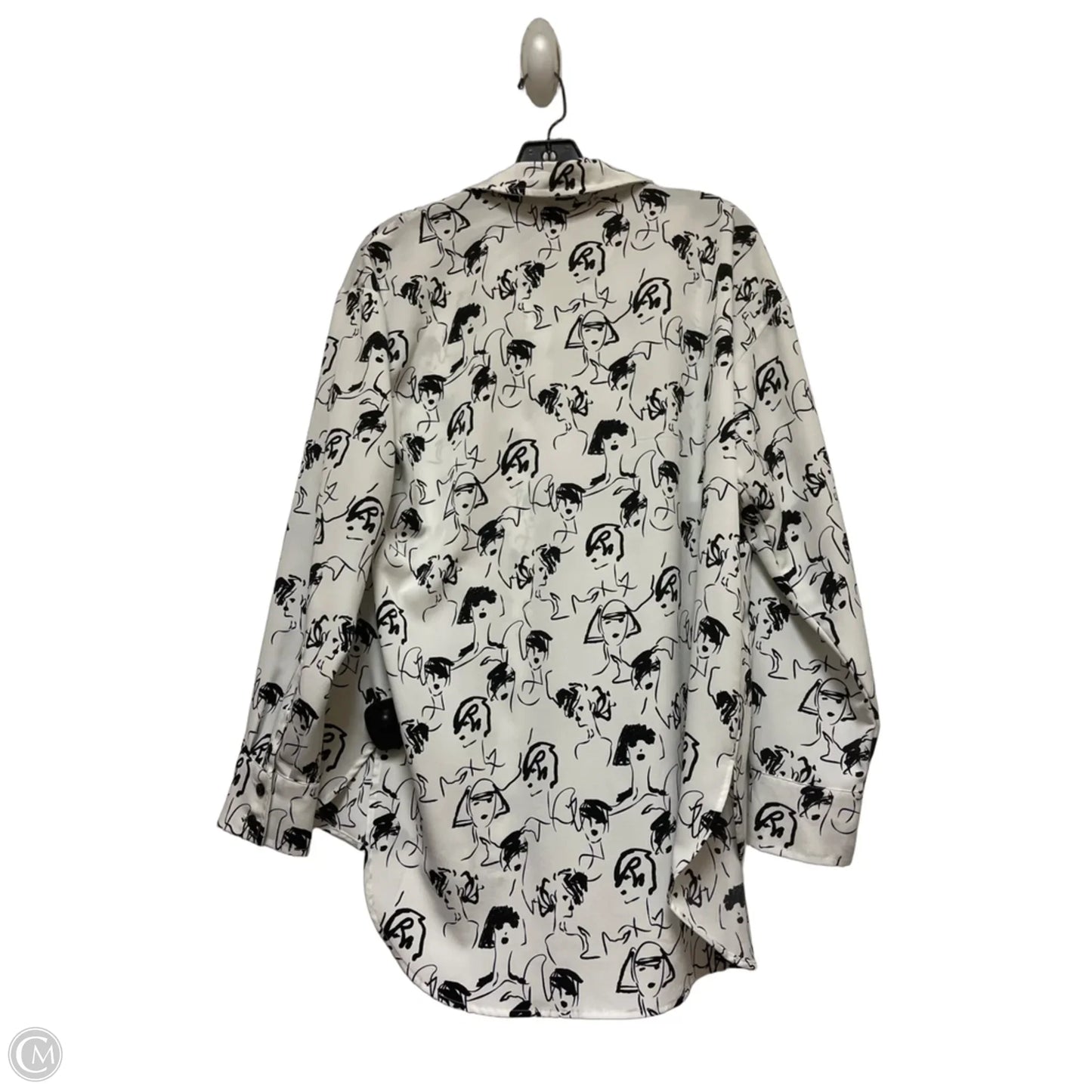 Top Long Sleeve Designer By Karl Lagerfeld In Black & White, Size: S