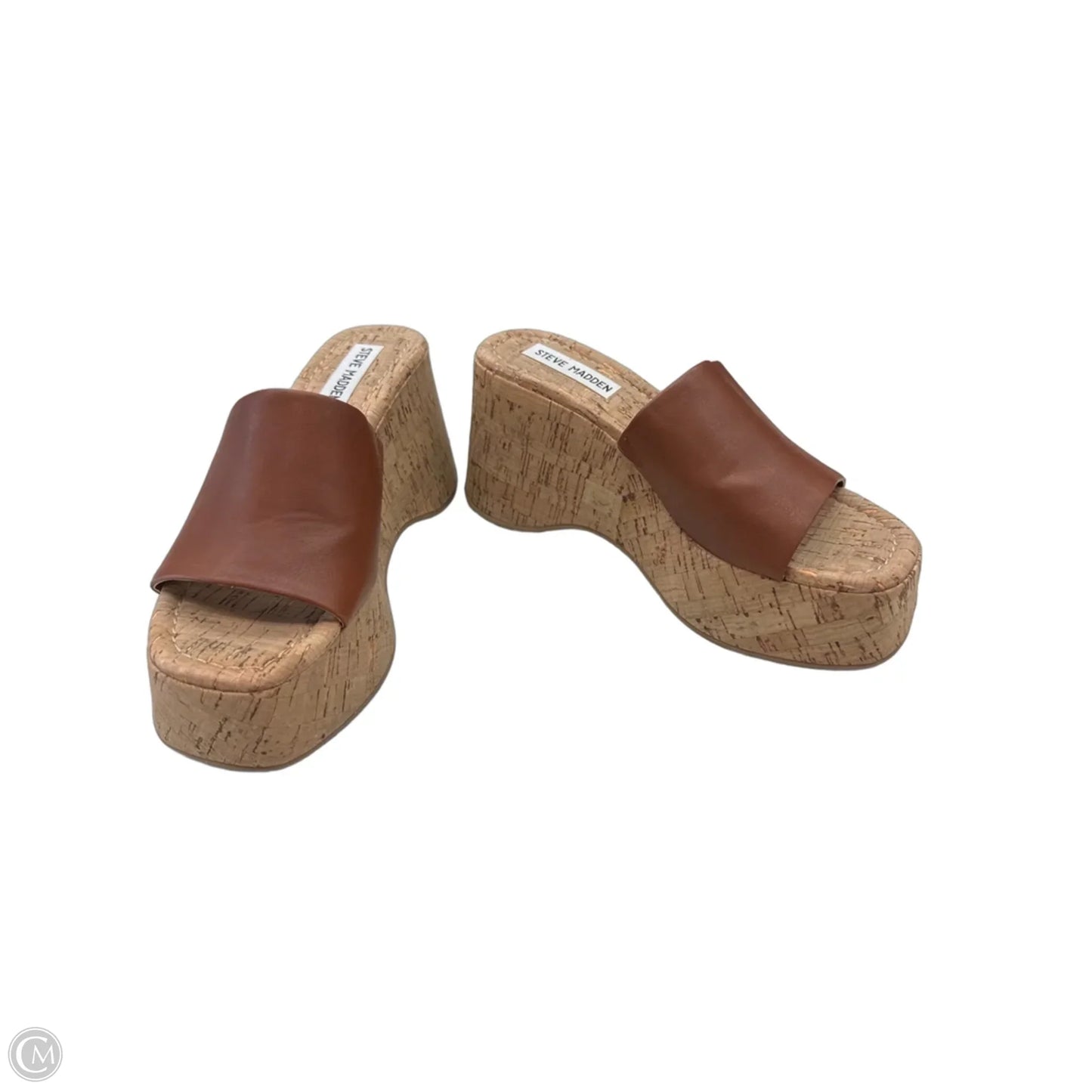 Sandals Heels Wedge By Steve Madden In Tan, Size: 7