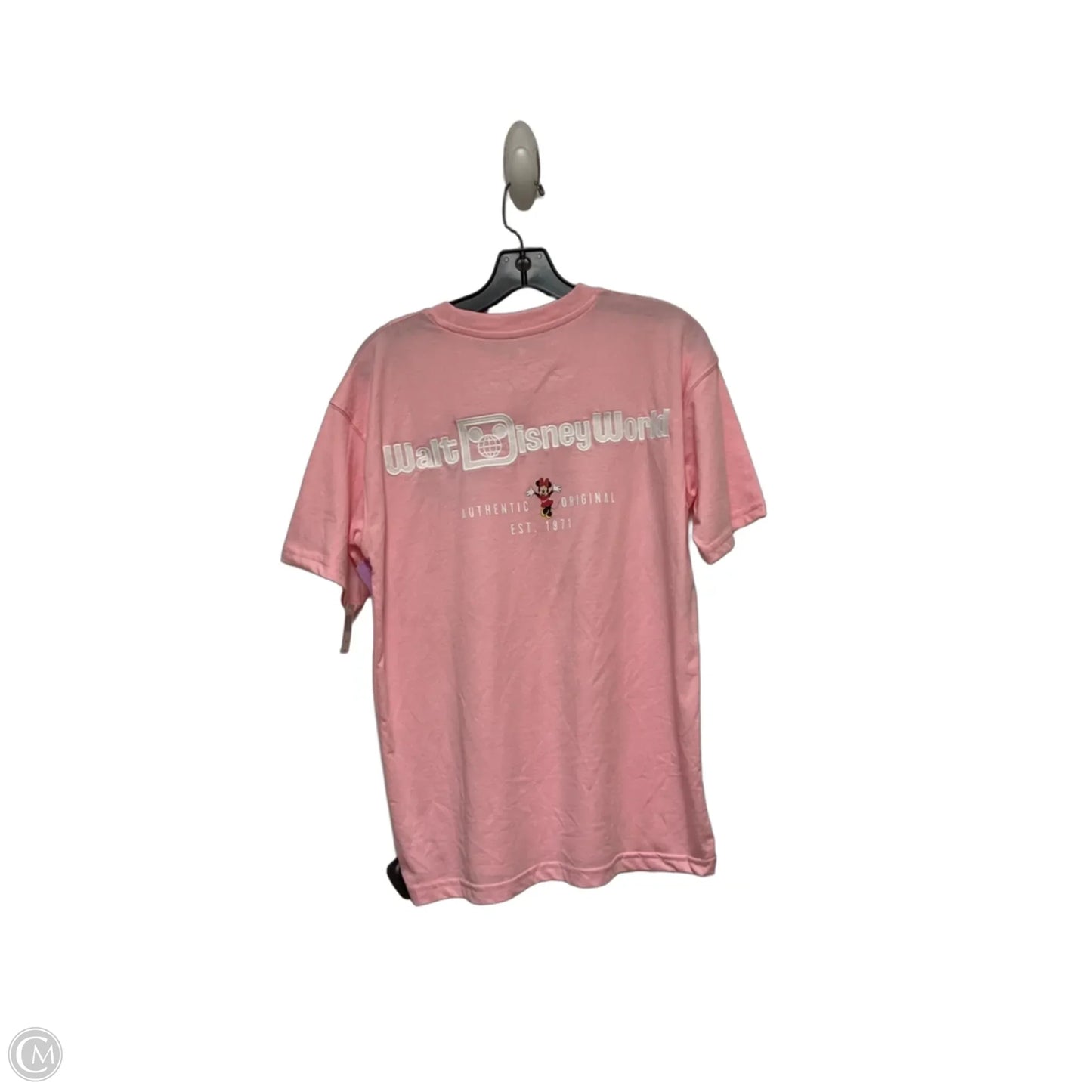 Top Short Sleeve Basic By Disney Store In Pink & White, Size: Xs
