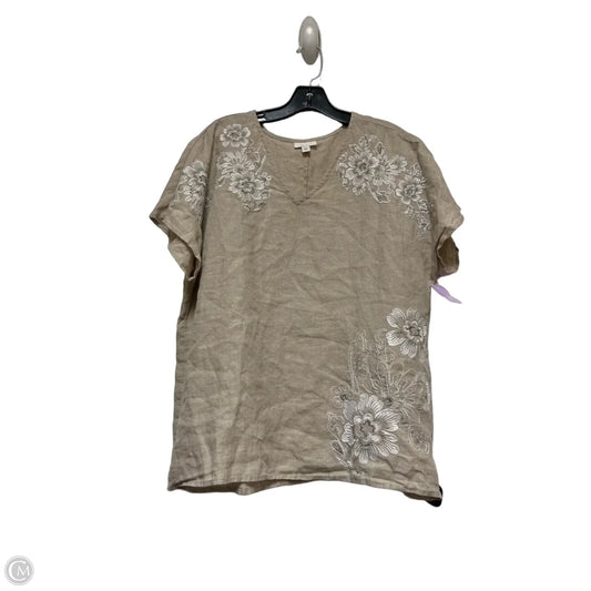 Top Short Sleeve By J. Jill In Beige, Size: L