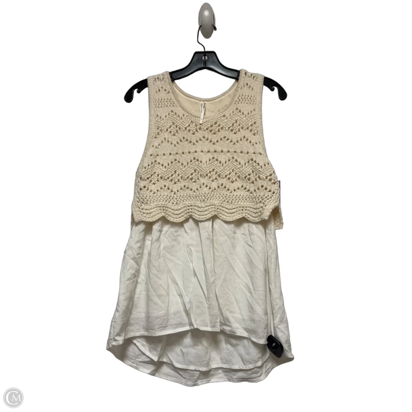 Top Sleeveless By Anthropologie In Cream & White, Size: M