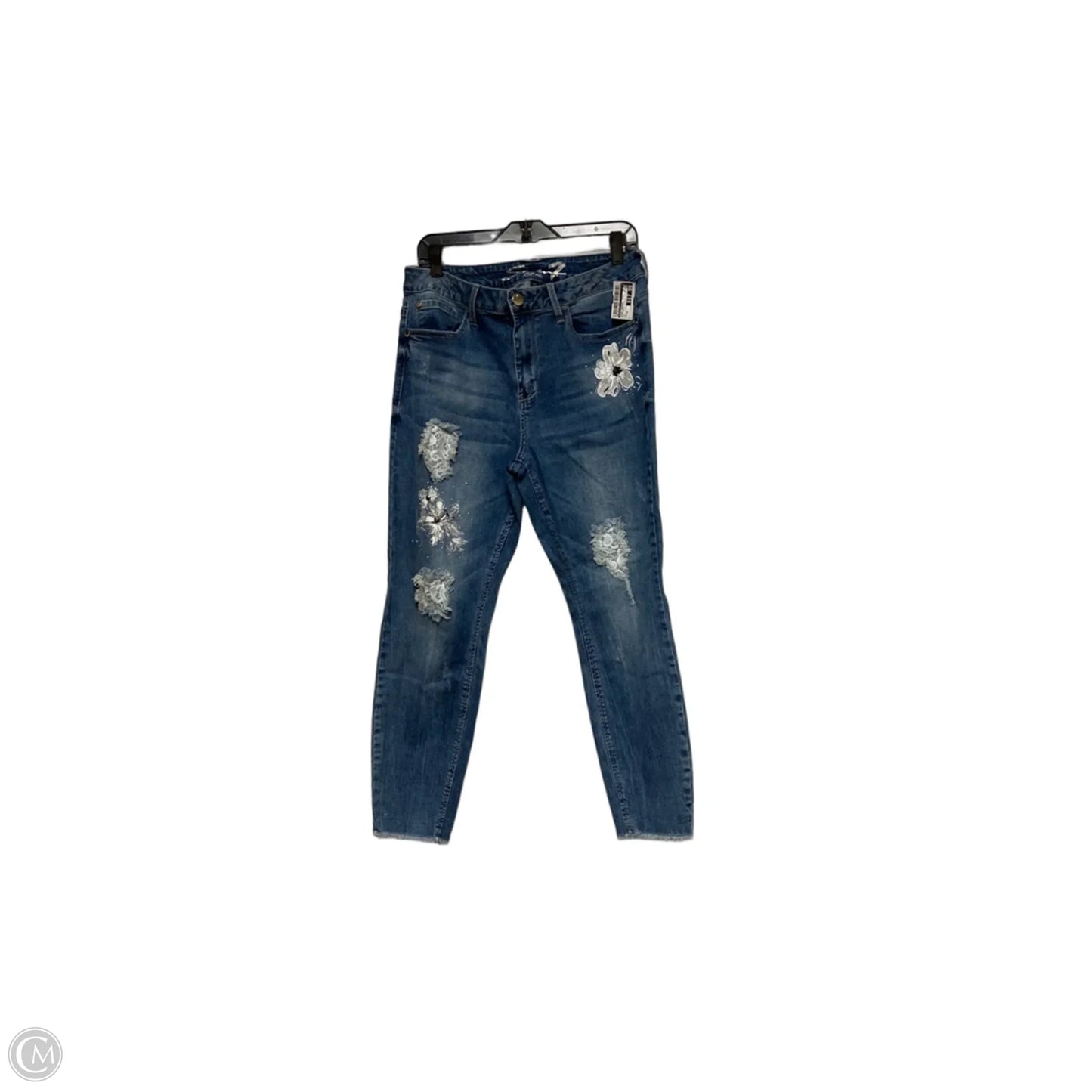 Jeans Cropped By Seven 7 In Blue Denim, Size: 14