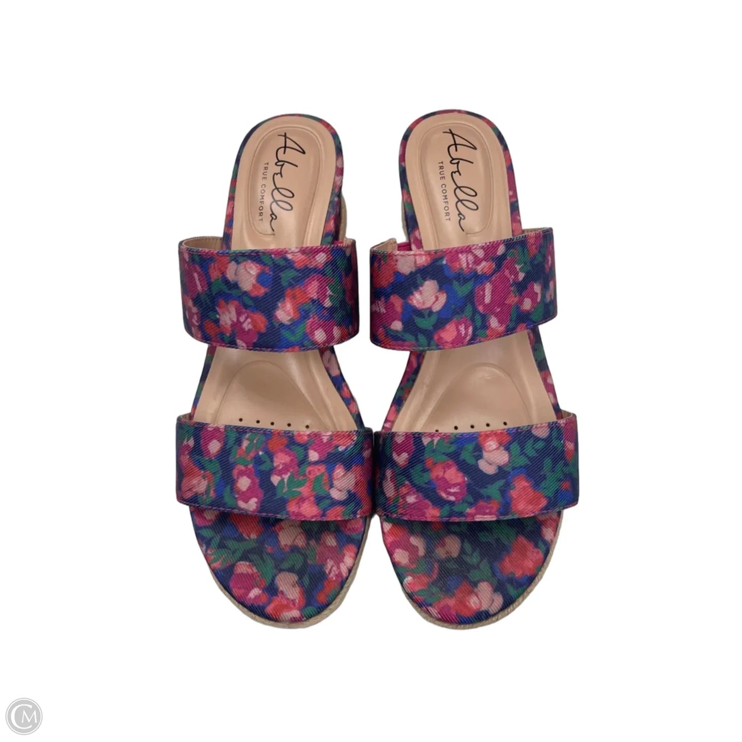 Sandals Heels Wedge By Abella In Floral Print, Size: 8