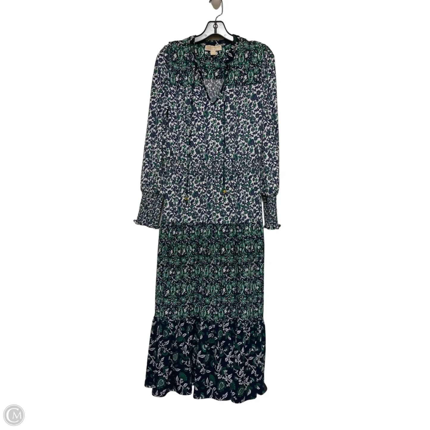 Dress Casual Midi By Michael By Michael Kors In Blue & Green, Size: S