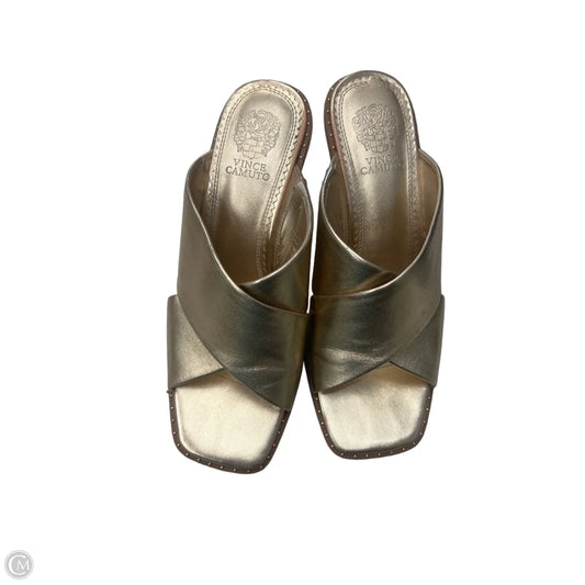 Sandals Heels Wedge By Vince Camuto In Gold, Size: 8