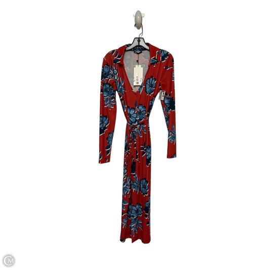 Dress Casual Midi By Zara In Blue & Red, Size: S
