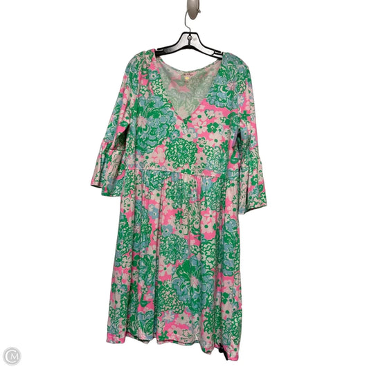 Dress Designer By Lilly Pulitzer In Green & Pink, Size: Xl