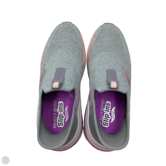 Shoes Sneakers By Skechers In Grey & Purple, Size: 8