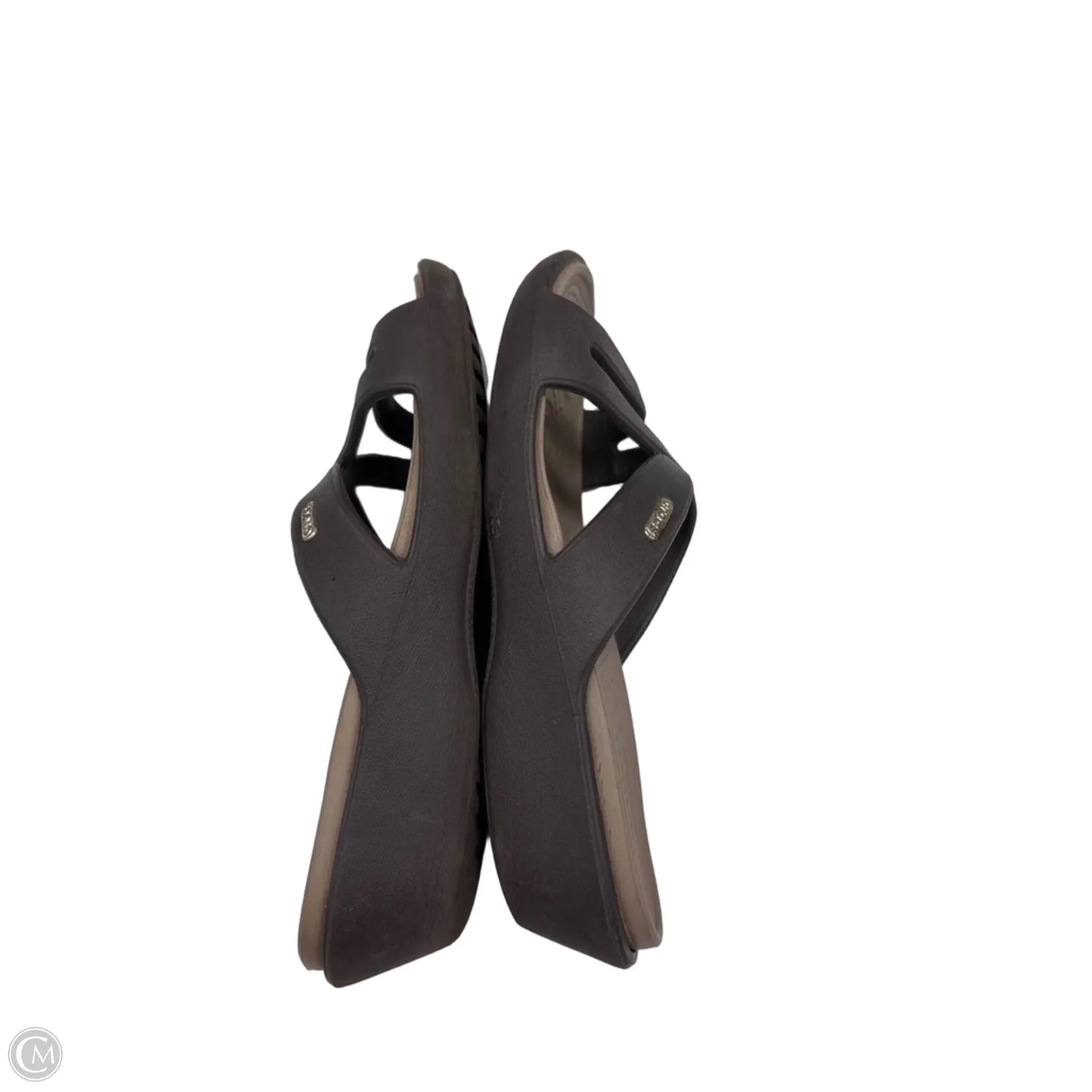 Sandals Flats By Crocs In Brown, Size: 8