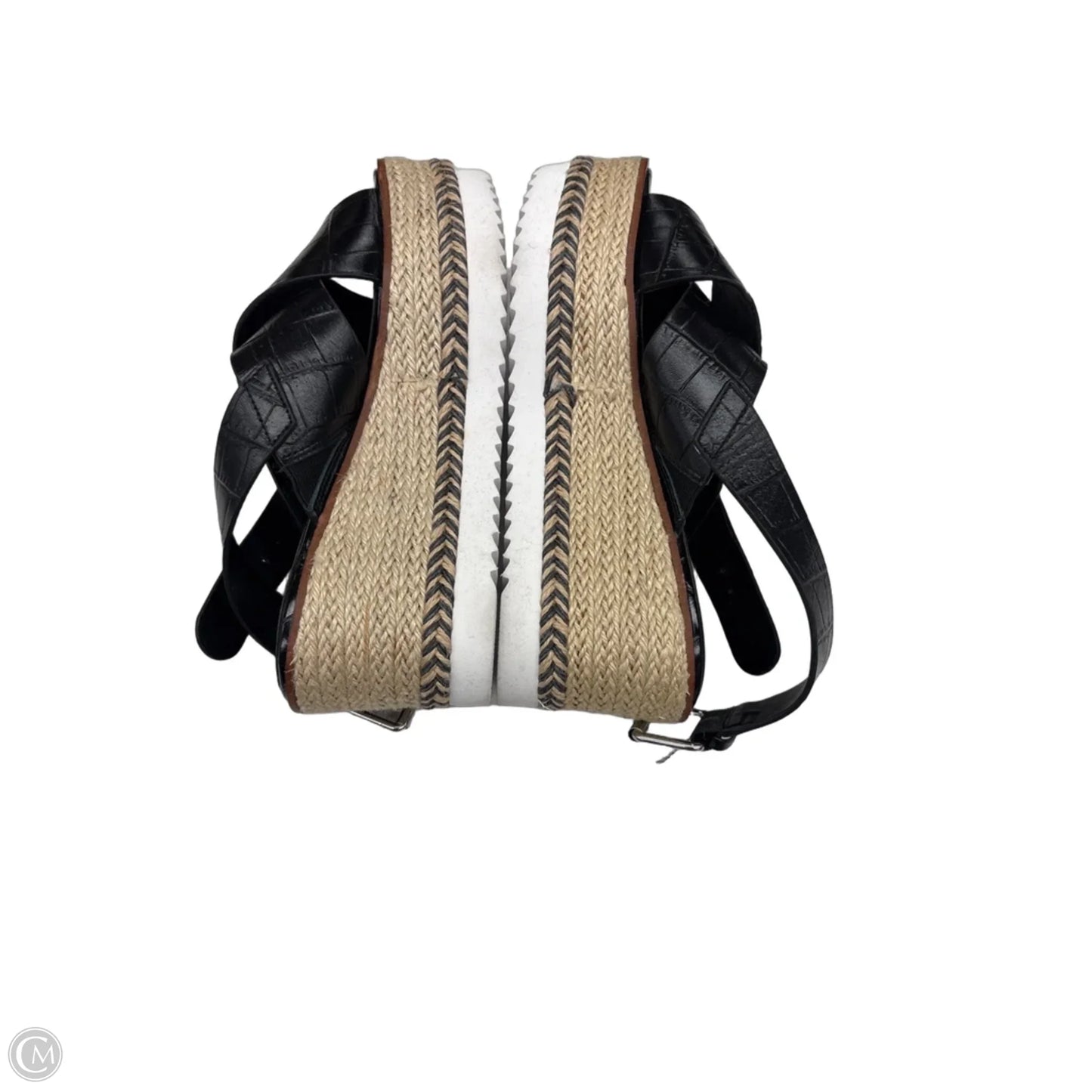 Sandals Heels Platform By Vince Camuto In Black & Tan, Size: 6
