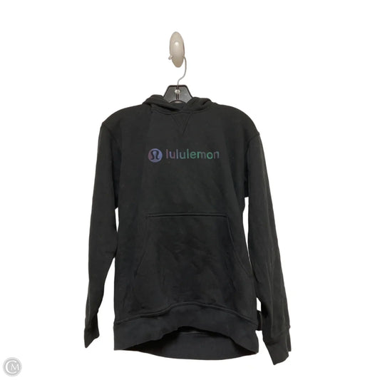 Athletic Sweatshirt Hoodie By Lululemon In Black, Size: L