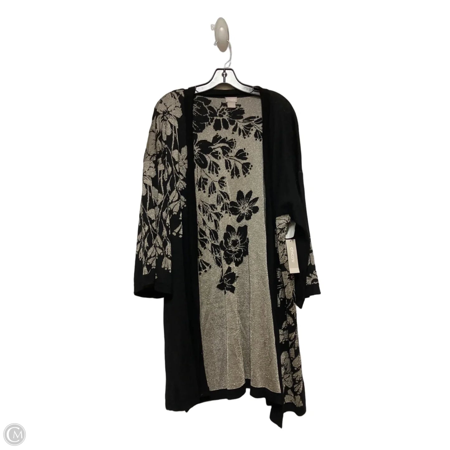 Cardigan By Chicos In Floral Print, Size: M
