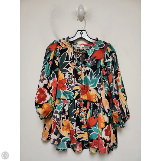 Top Short Sleeve By Umgee In Floral Print, Size: S