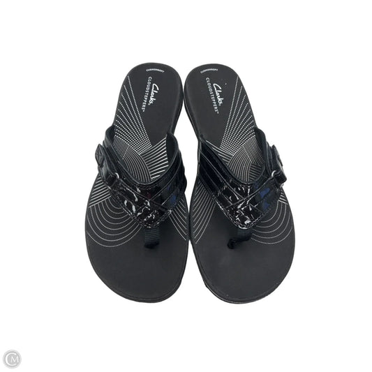 Sandals Flats By Clarks In Black, Size: 11