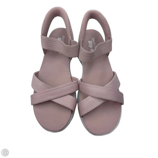 Sandals Flats By Skechers In Pink, Size: 11