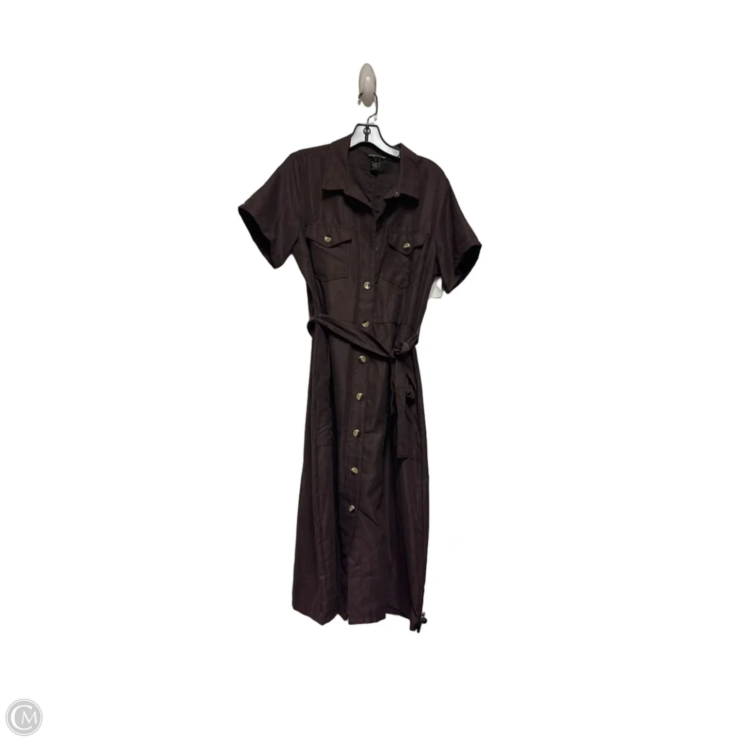 Dress Casual Midi By Clothes Mentor In Brown, Size: L