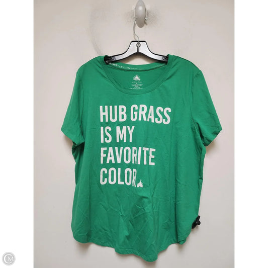 Top Short Sleeve Basic By Disney Store In Green, Size: 1x