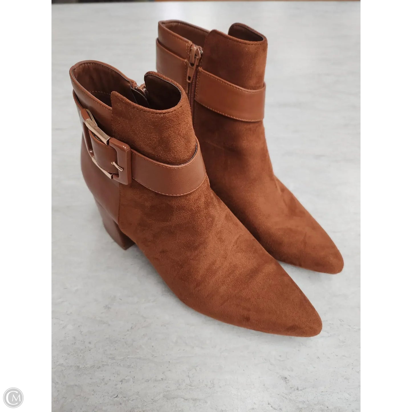 Boots Ankle Heels By Aerosoles In Brown, Size: 7.5