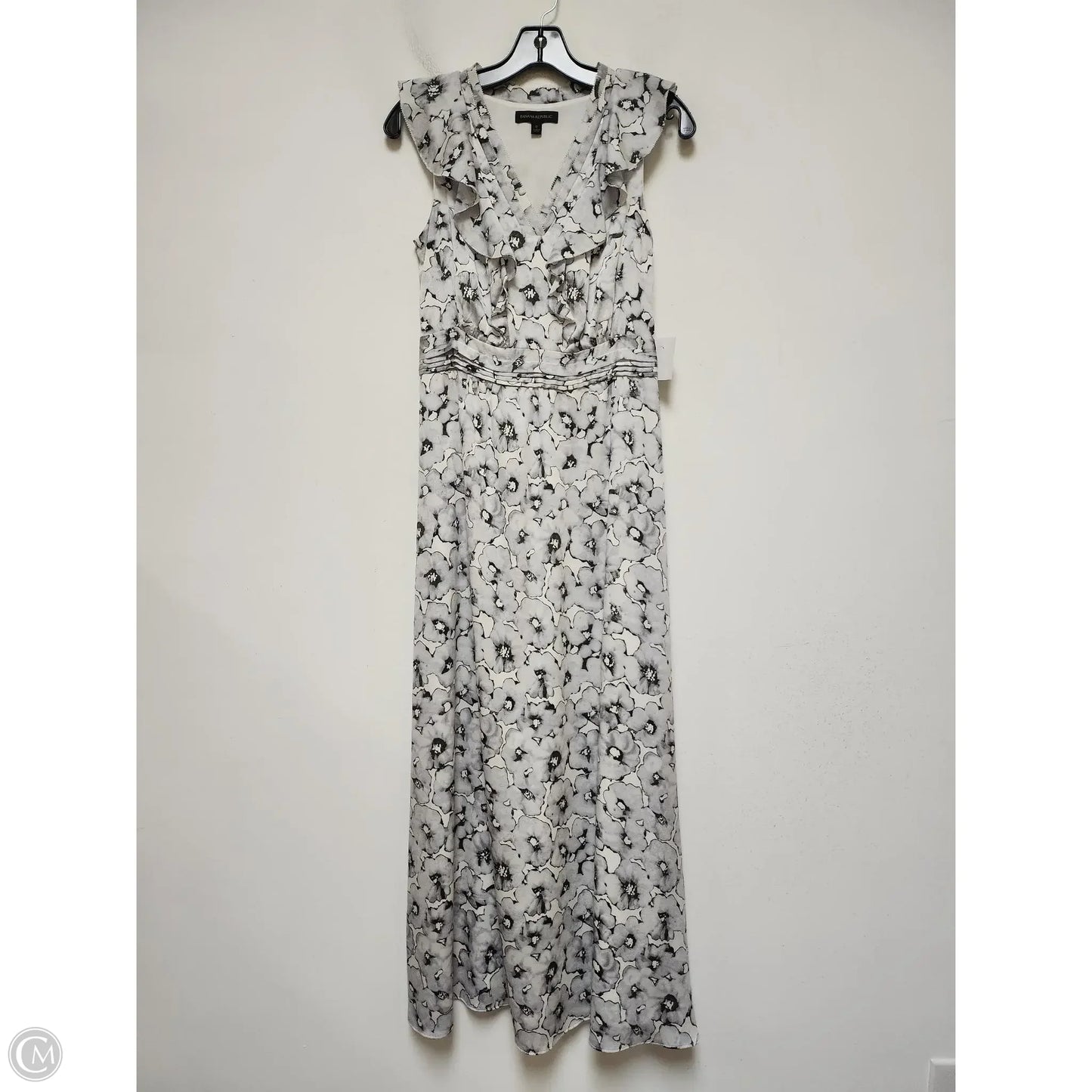 Dress Casual Maxi By Banana Republic In Grey & White, Size: Xs