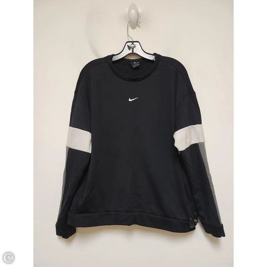 Sweatshirt Crewneck By Nike In Black & Grey, Size: M