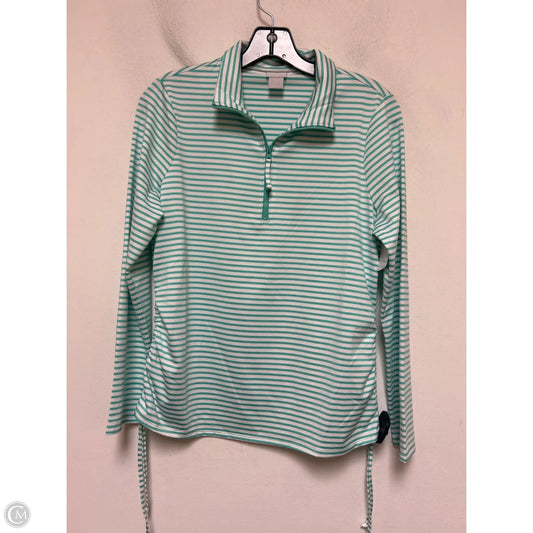 Athletic Jacket By Chicos In Striped Pattern, Size: S