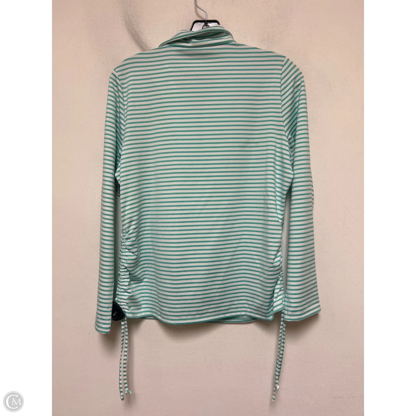 Athletic Jacket By Chicos In Striped Pattern, Size: S