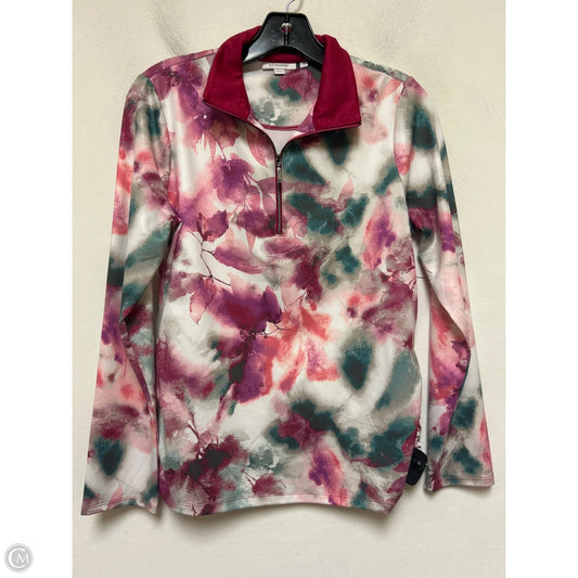 Athletic Jacket By Chicos In Green & Pink, Size: S
