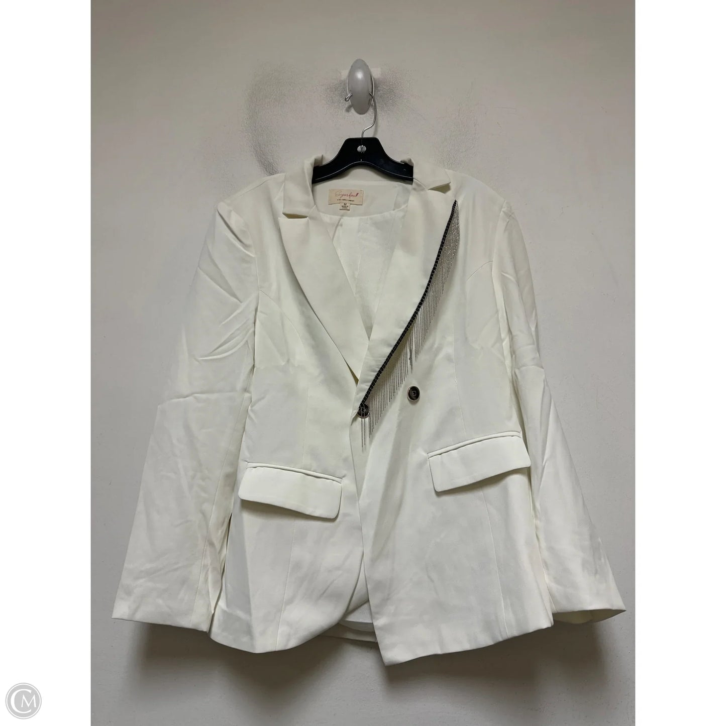Blazer By Clothes Mentor In White, Size: M
