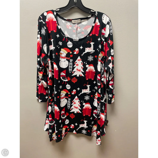 Dress Casual Short By Clothes Mentor In Black & Red, Size: 3x