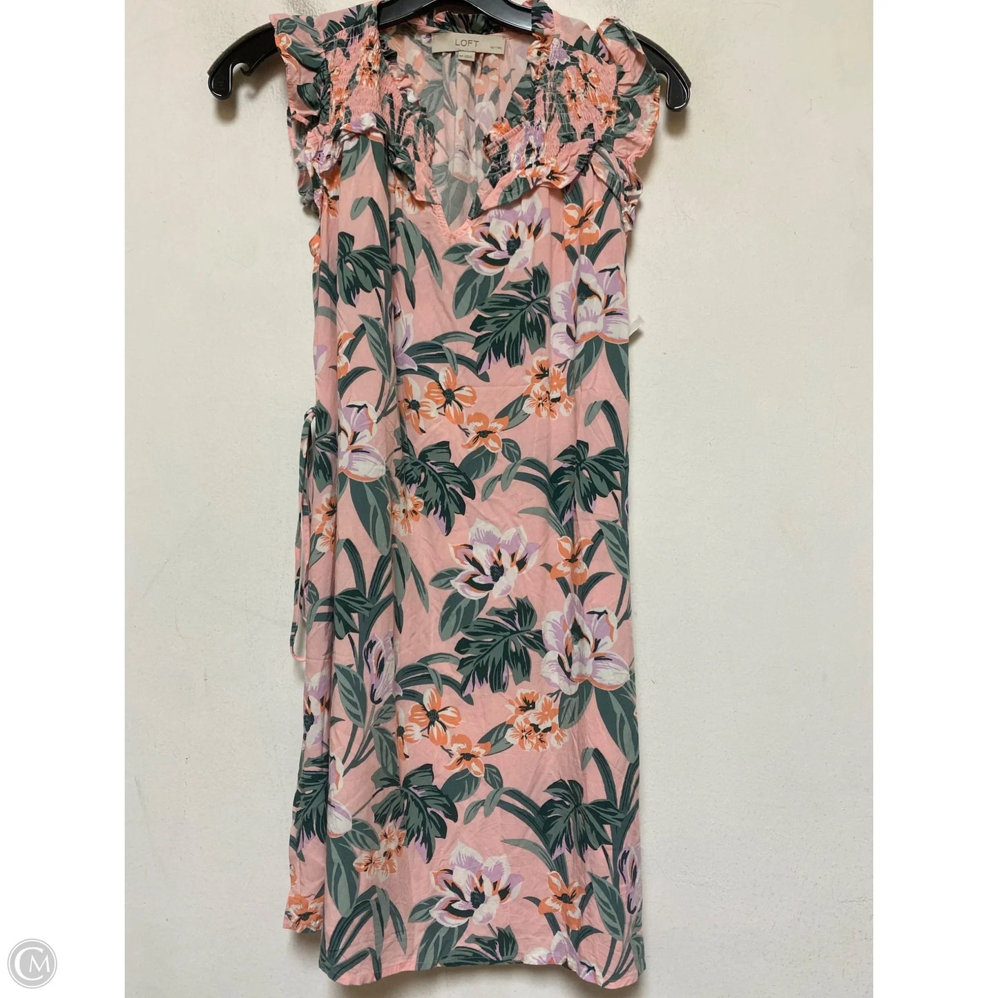 Top Sleeveless By Loft In Green & Pink, Size: Xsp