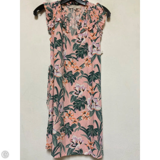 Top Sleeveless By Loft In Green & Pink, Size: Xsp