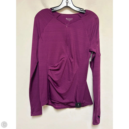 Athletic Top Long Sleeve Crewneck By Athleta In Purple, Size: M