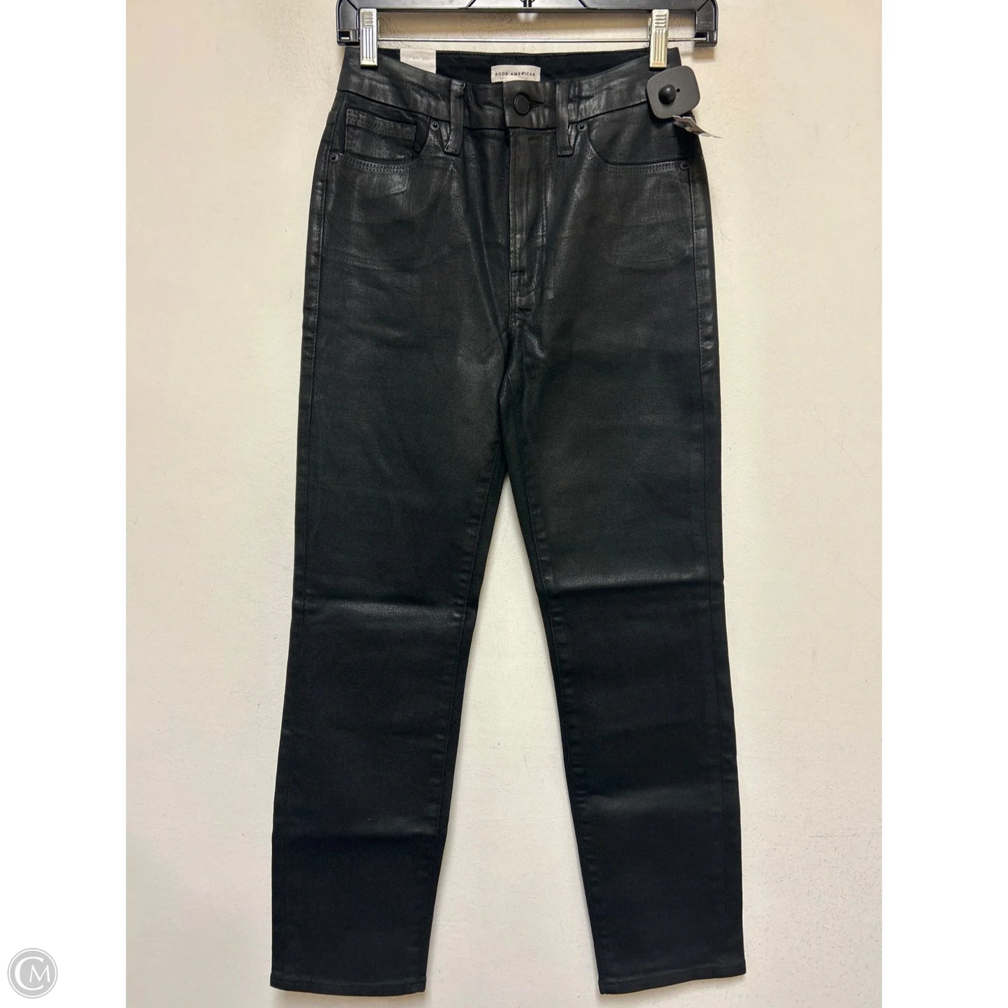 Jeans Straight By Good American In Black Denim, Size: 0